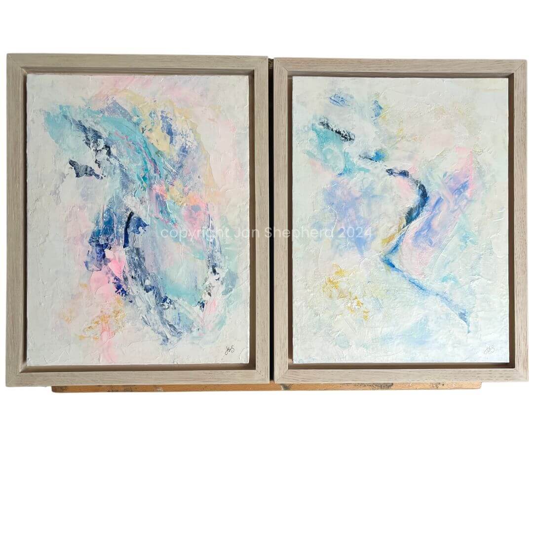 Blue Glide framed original painting