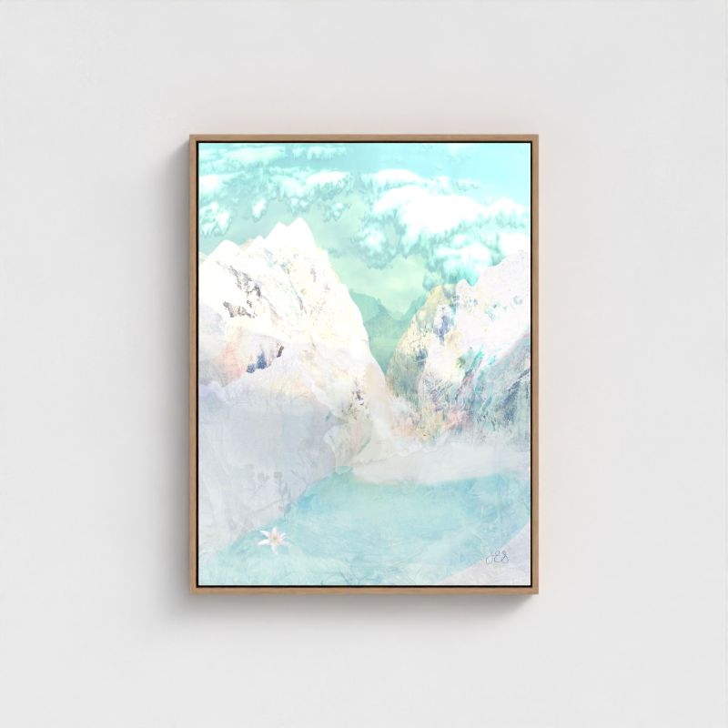 Contemporary abstract artwork 'Alpine' evoking a dreamlike natural haven – designed to bring balance and beauty to your walls.