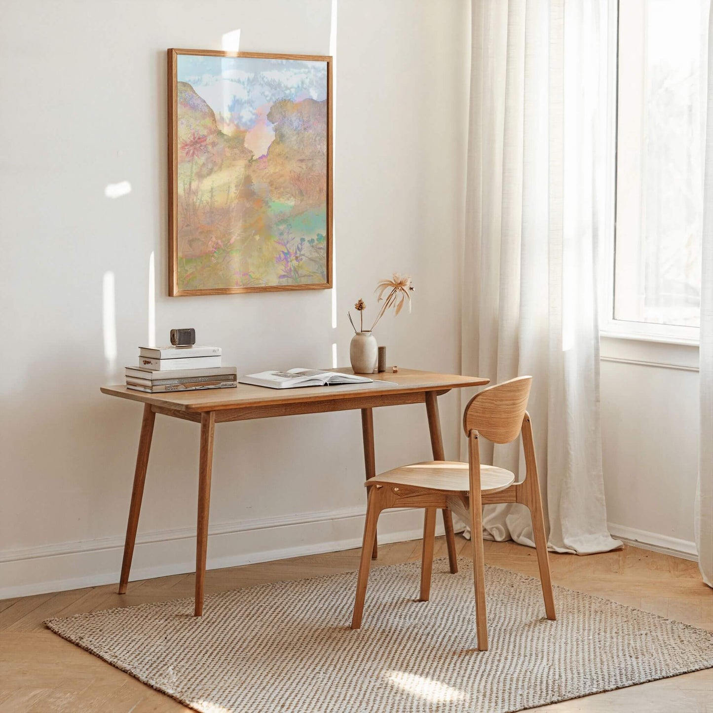 Contemporary abstract artwork ‘Canyon’ featuring flowing natural tones, ideal for adding serenity and flow to your space.