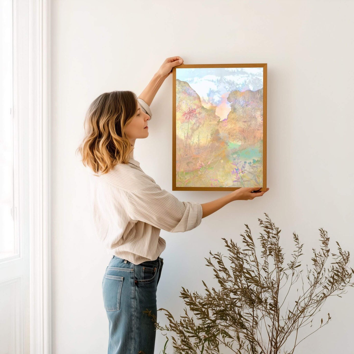 Contemporary abstract artwork ‘Canyon’ featuring flowing natural tones, ideal for adding serenity and flow to your space.