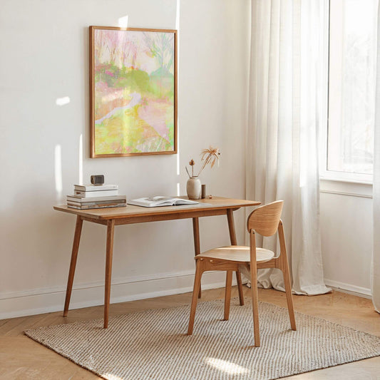 Tranquil abstract landscape ‘Streamside’ featuring flowing natural tones, ideal for adding serenity and flow to your space.