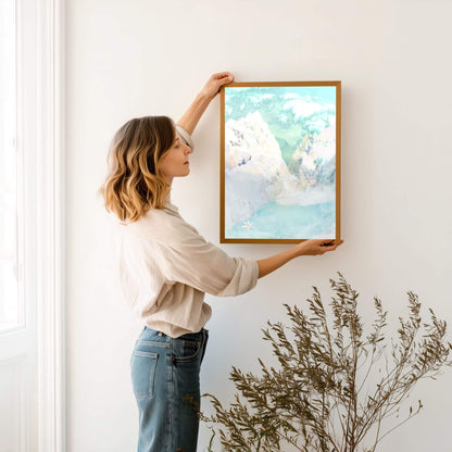 Contemporary abstract artwork ‘Alpine’ evoking a dreamlike natural haven – designed to bring balance and beauty to your wall