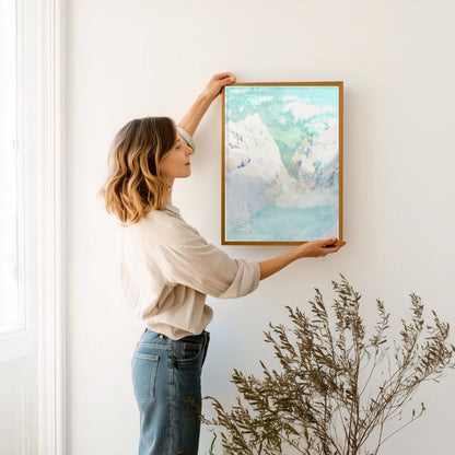 Alpine semi-abstract framed art print on paper