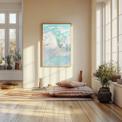 Alpine semi-abstract framed art print on paper