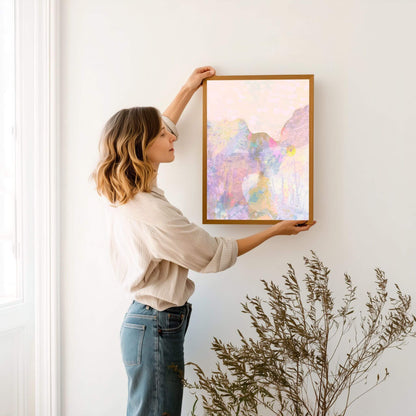 Eden semi-abstract float framed canvas art print