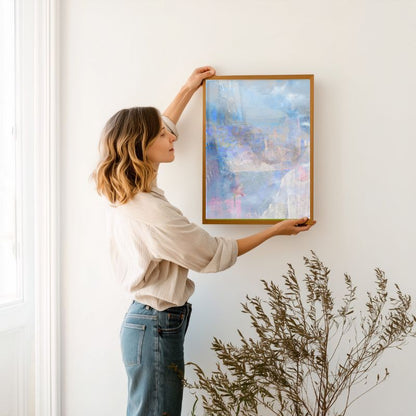 Lakeside semi-abstract framed fine art print on paper