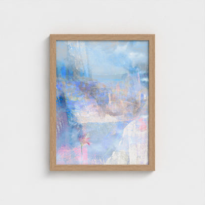 Lakeside semi-abstract framed fine art print on paper
