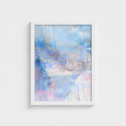 Lakeside semi-abstract framed fine art print on paper