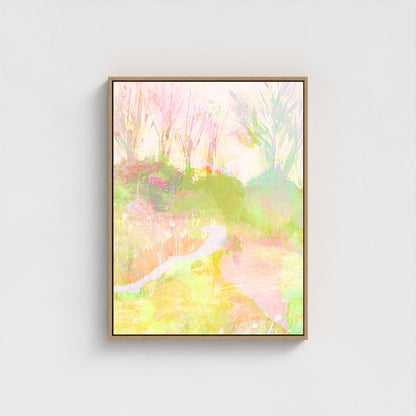 Tranquil abstract landscape ‘Streamside’ featuring flowing natural tones, ideal for adding serenity and flow to your space.